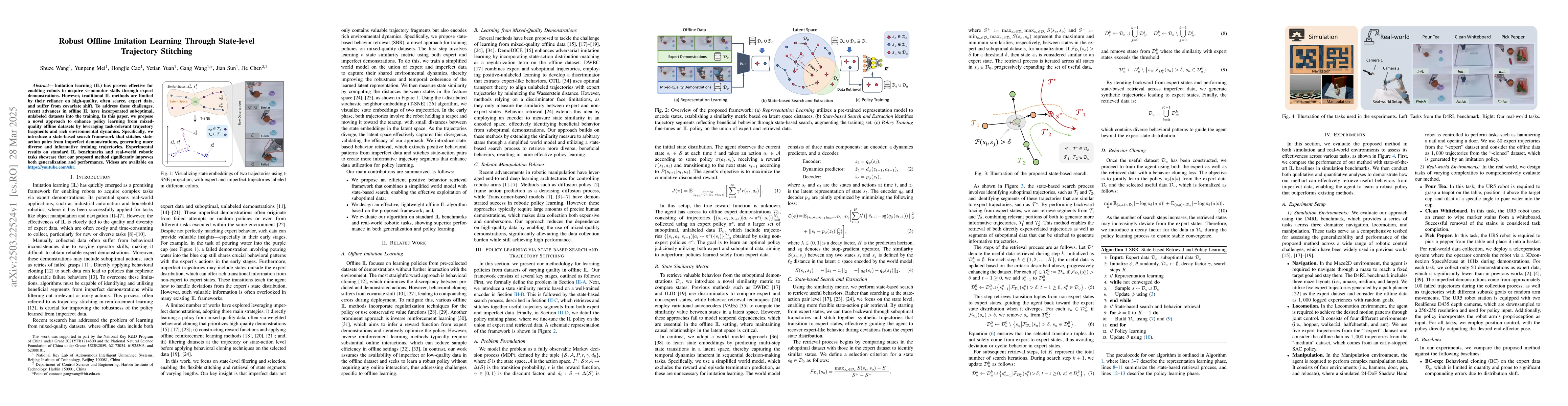 Thumbnail for Robust Offline Imitation Learning Through State-level Trajectory
  Stitching