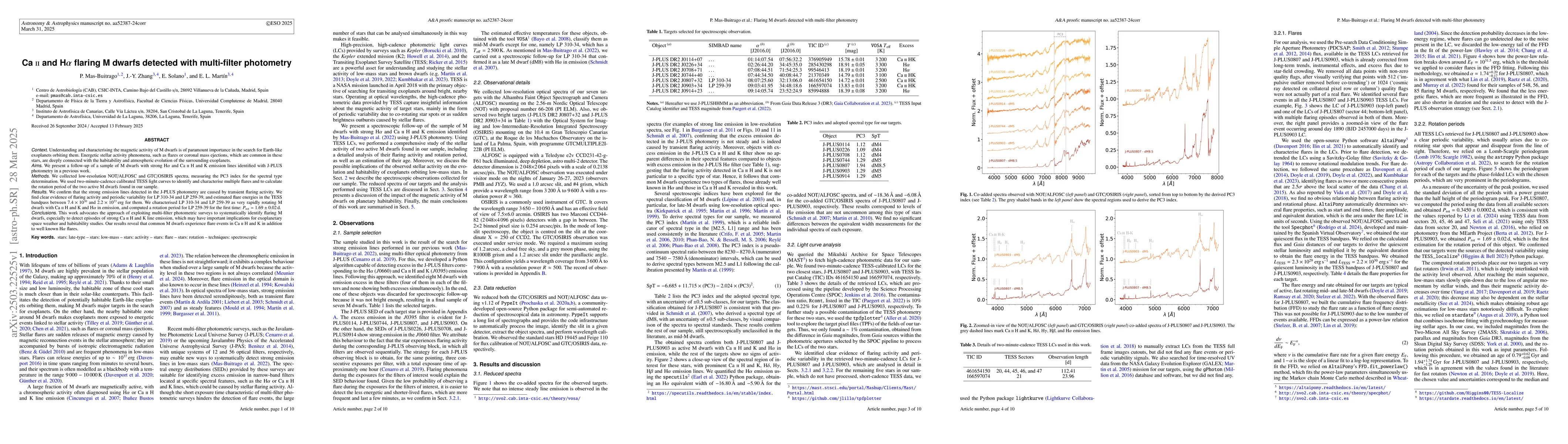Thumbnail for CaII and H$α$ flaring M dwarfs detected with multi-filter
  photometry