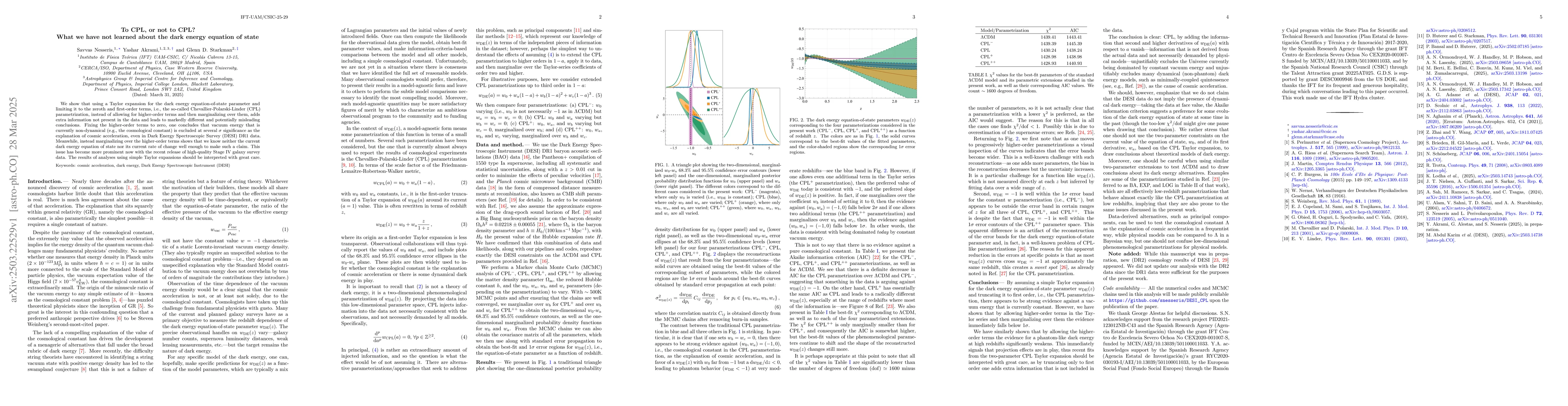 Thumbnail for To CPL, or not to CPL? What we have not learned about the dark energy
  equation of state