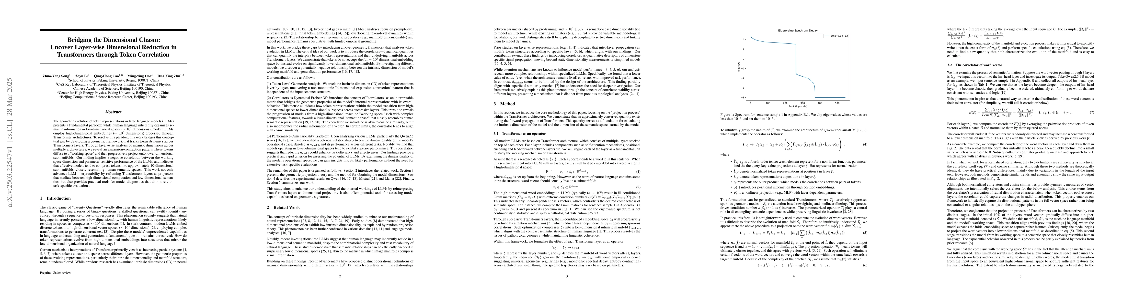Thumbnail for Bridging the Dimensional Chasm: Uncover Layer-wise Dimensional Reduction
  in Transformers through Token Correlation