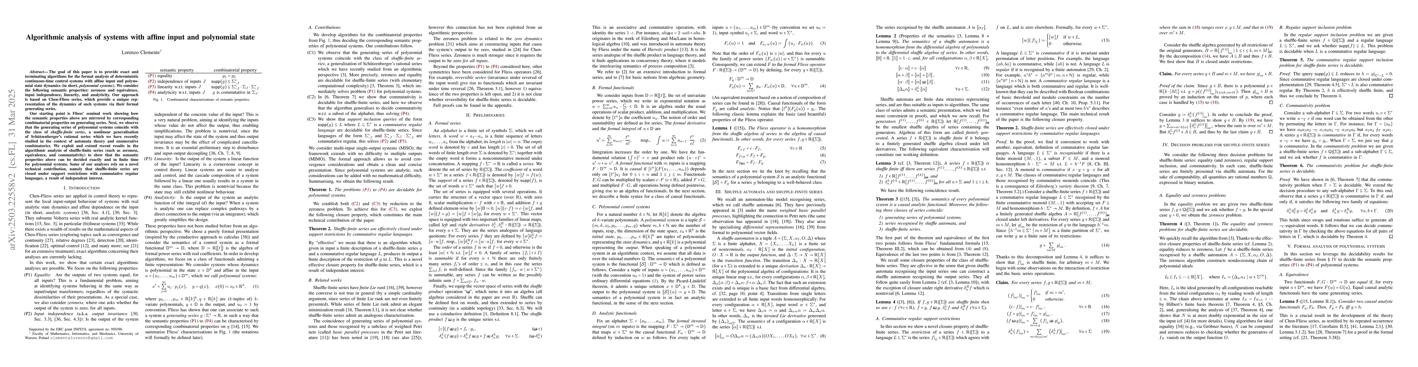 Thumbnail for Algorithmic analysis of systems with affine input and polynomial state