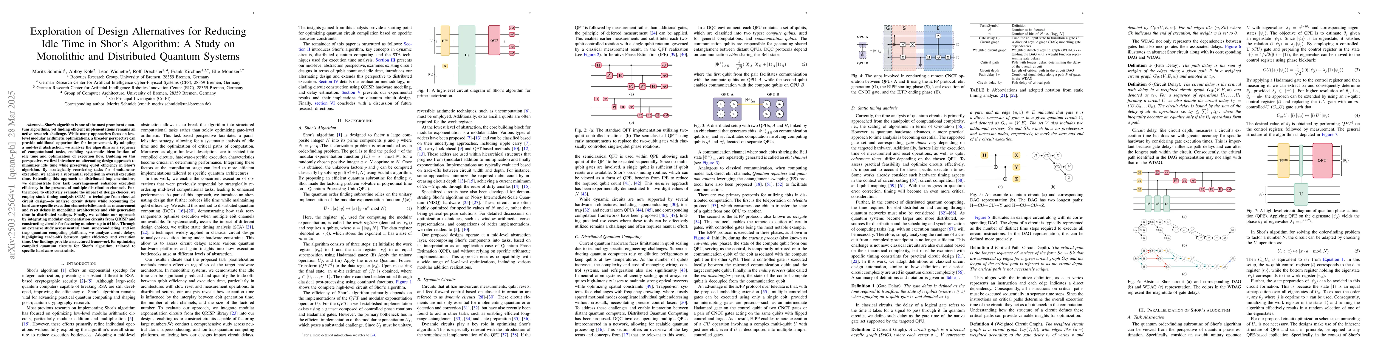 Thumbnail for Exploration of Design Alternatives for Reducing Idle Time in Shor's
  Algorithm: A Study on Monolithic and Distributed Quantum Systems