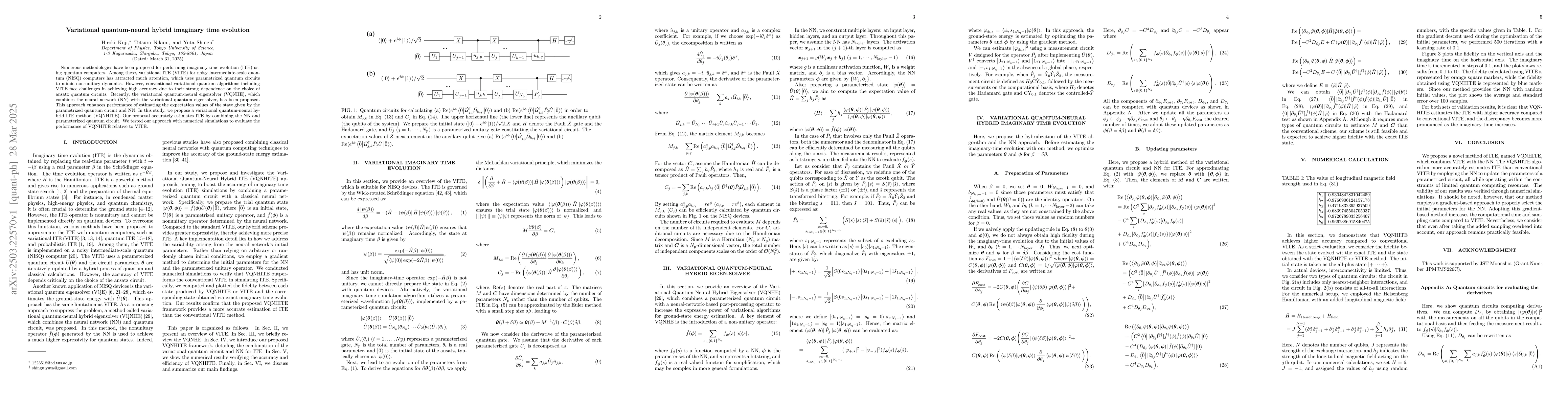 Thumbnail for Variational quantum-neural hybrid imaginary time evolution
