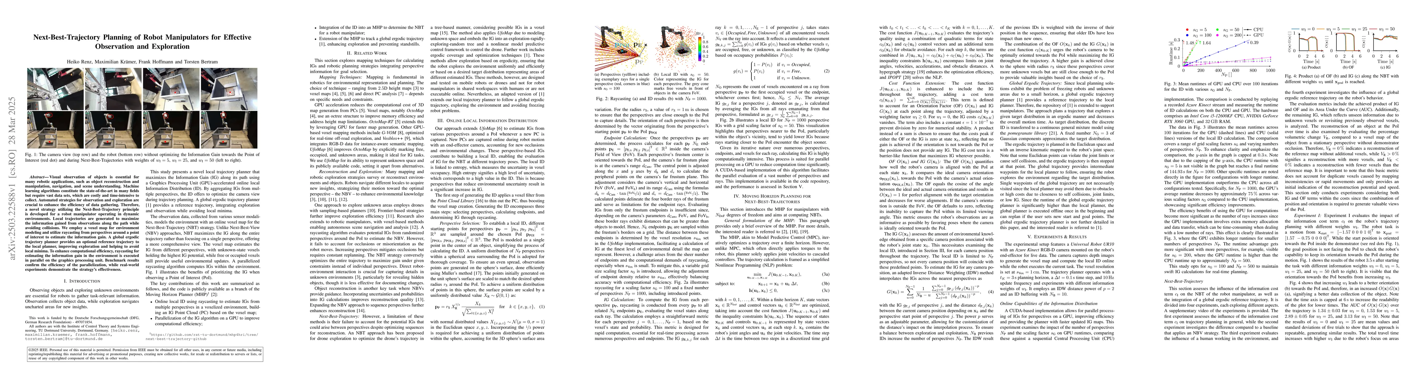 Thumbnail for Next-Best-Trajectory Planning of Robot Manipulators for Effective
  Observation and Exploration