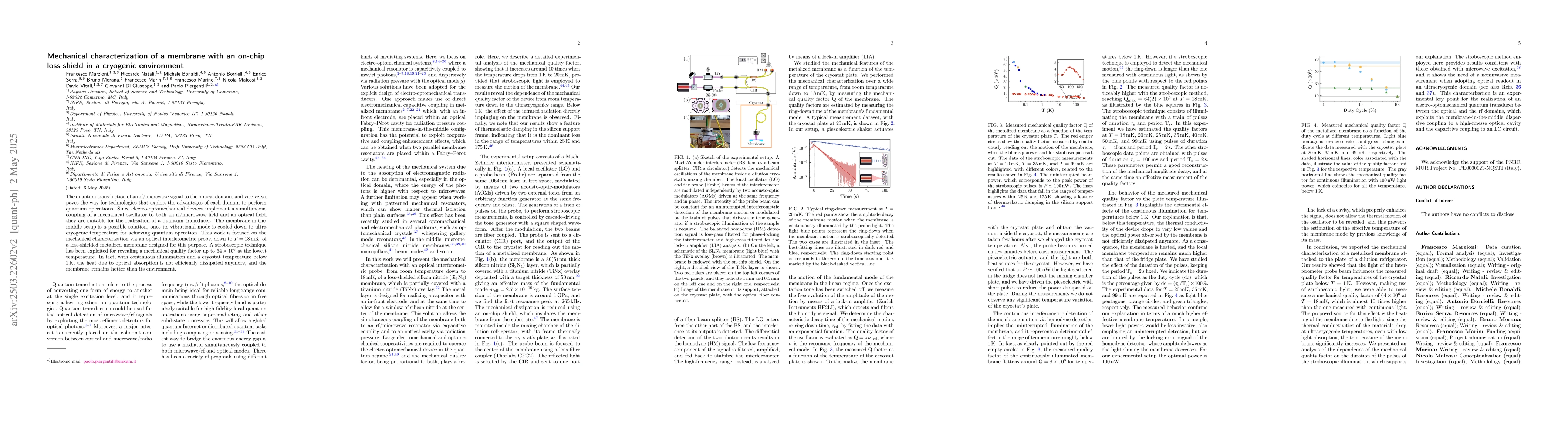 Thumbnail for Mechanical characterization of a membrane with an on-chip loss shield in
  a cryogenic environment