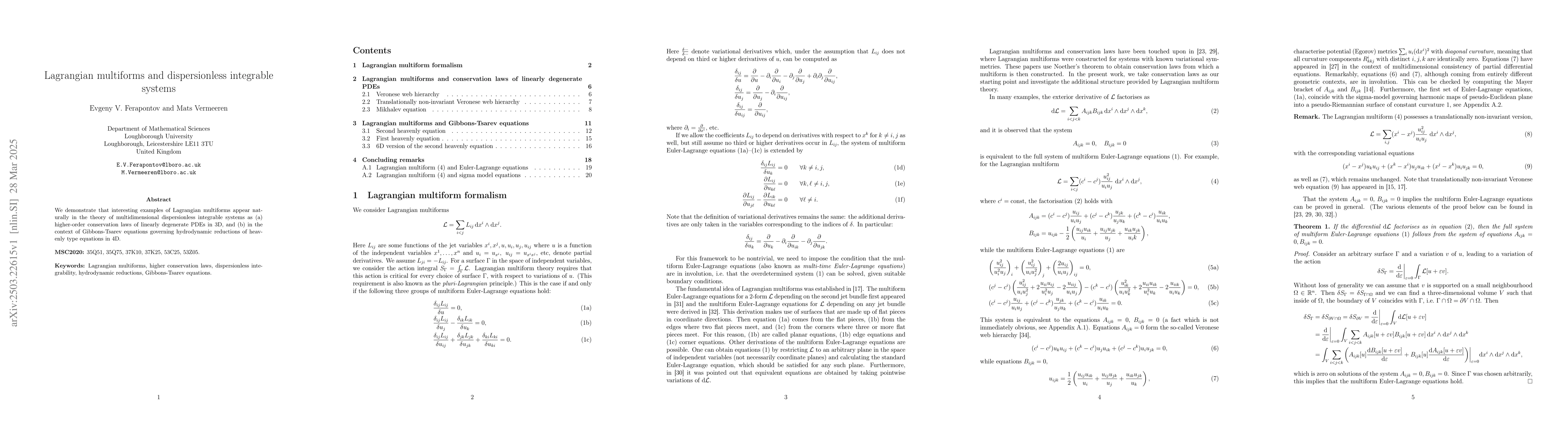 Thumbnail for Lagrangian multiforms and dispersionless integrable systems