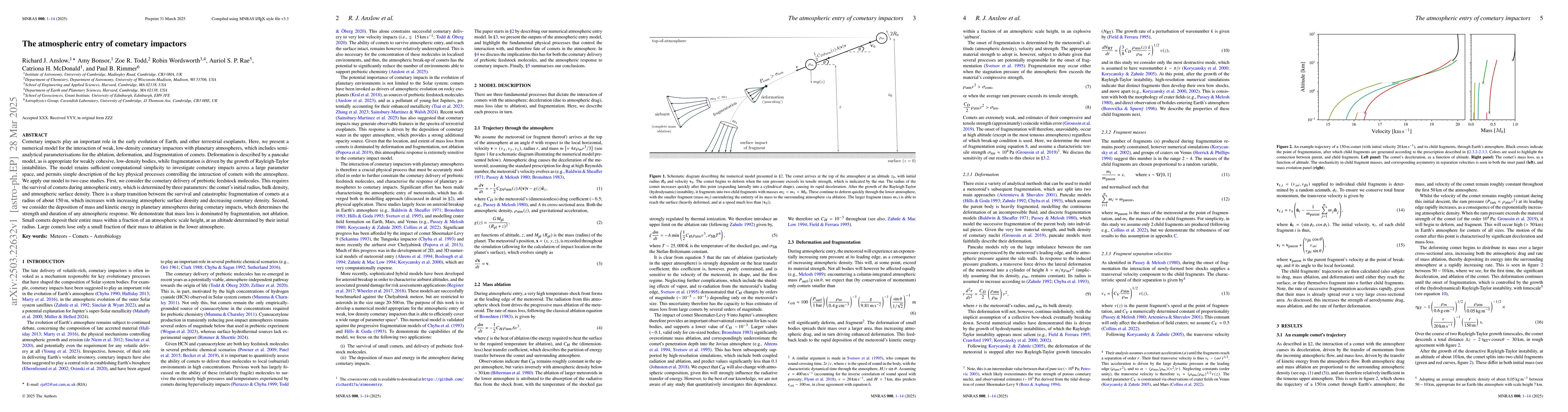 Thumbnail for The atmospheric entry of cometary impactors