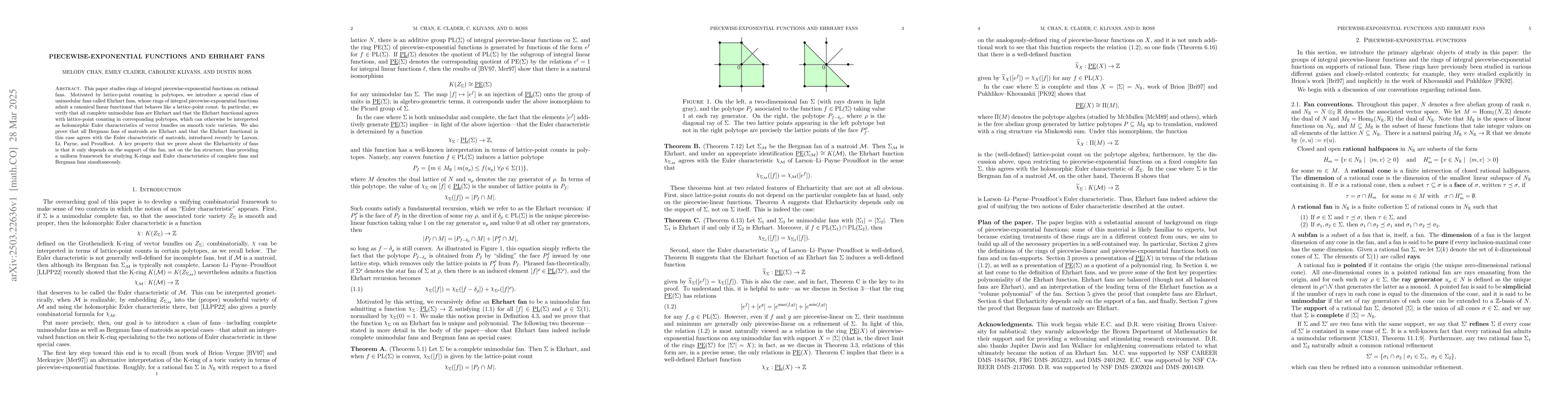 Thumbnail for Piecewise-exponential functions and Ehrhart fans