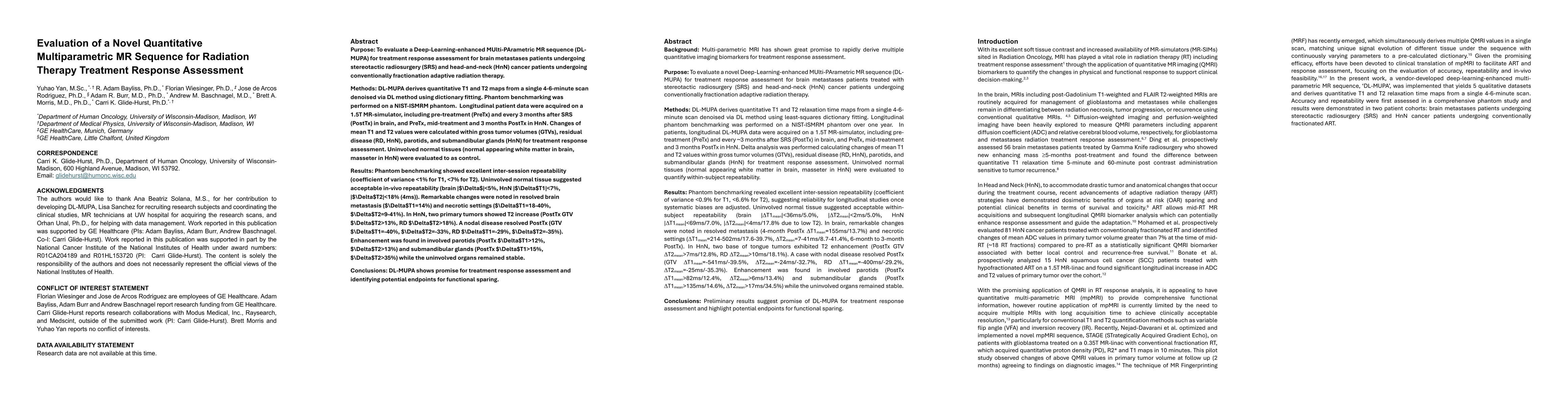 Thumbnail for Evaluation of a Novel Quantitative Multiparametric MR Sequence for
  Radiation Therapy Treatment Response Assessment