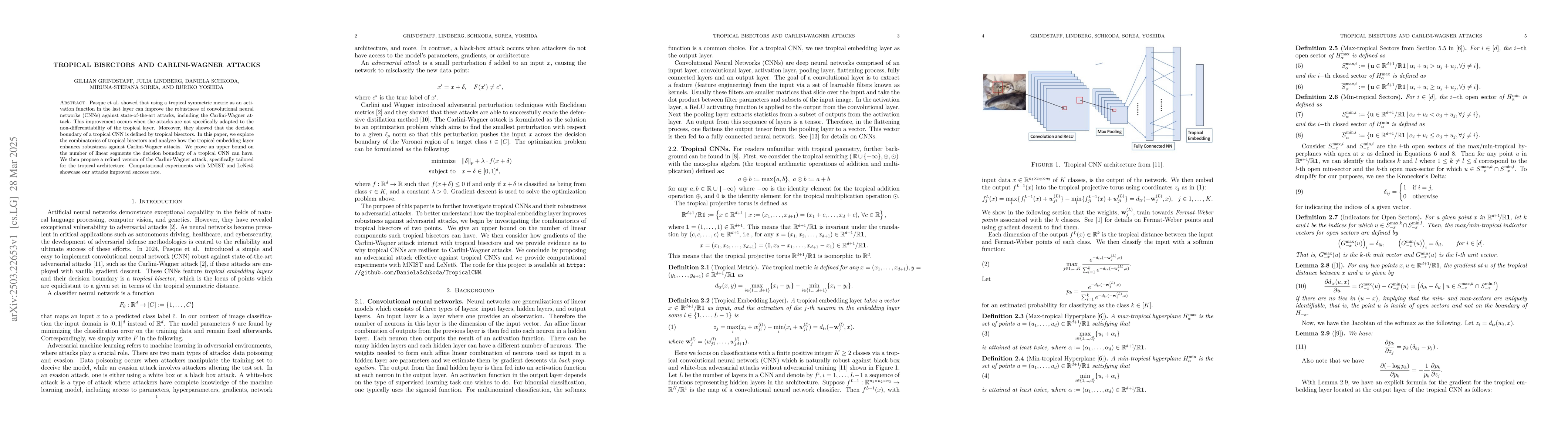 Thumbnail for Tropical Bisectors and Carlini-Wagner Attacks