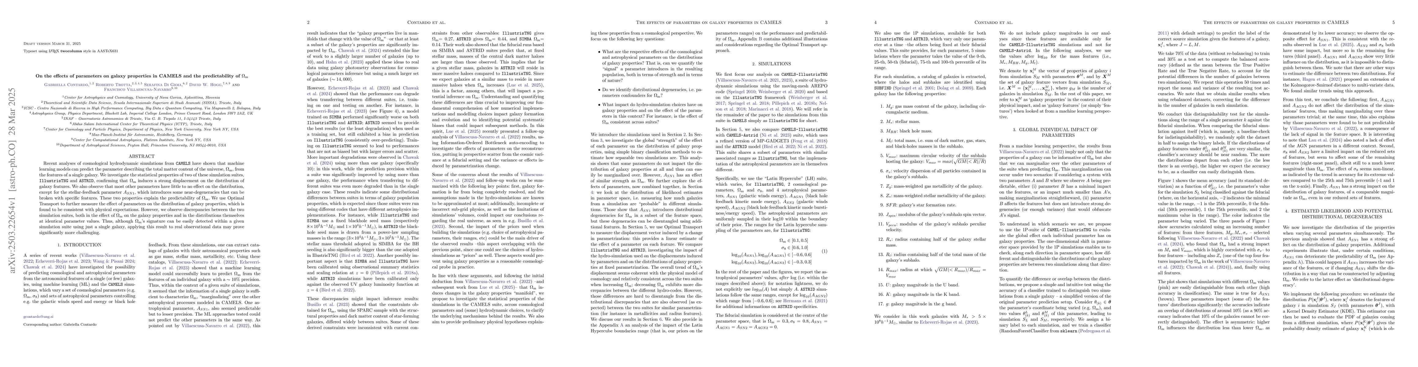 Thumbnail for On the effects of parameters on galaxy properties in CAMELS and the
  predictability of $Ω_{\rm m}$