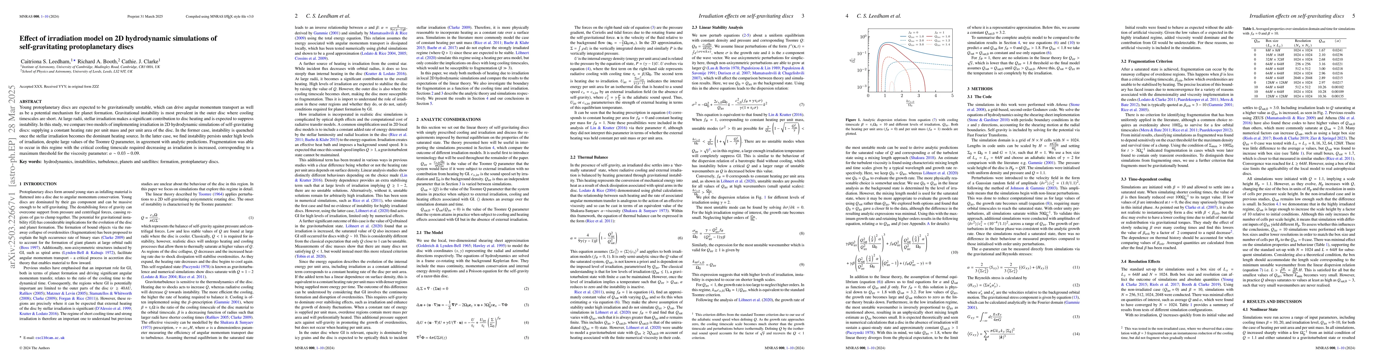 Thumbnail for Effect of irradiation model on 2D hydrodynamic simulations of
  self-gravitating protoplanetary discs