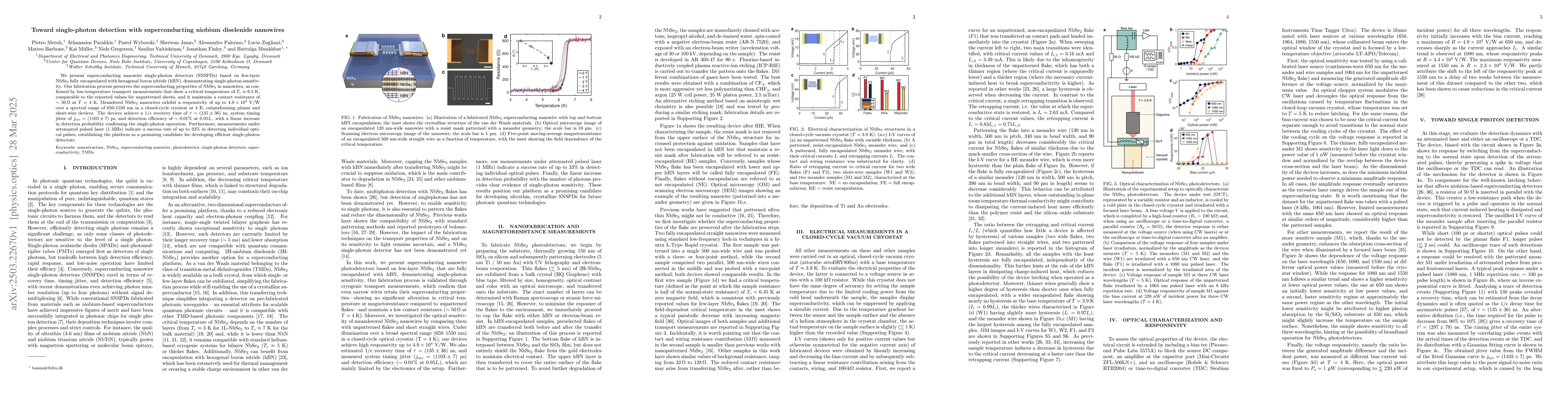 Thumbnail for Toward single-photon detection with superconducting niobium diselenide
  nanowires