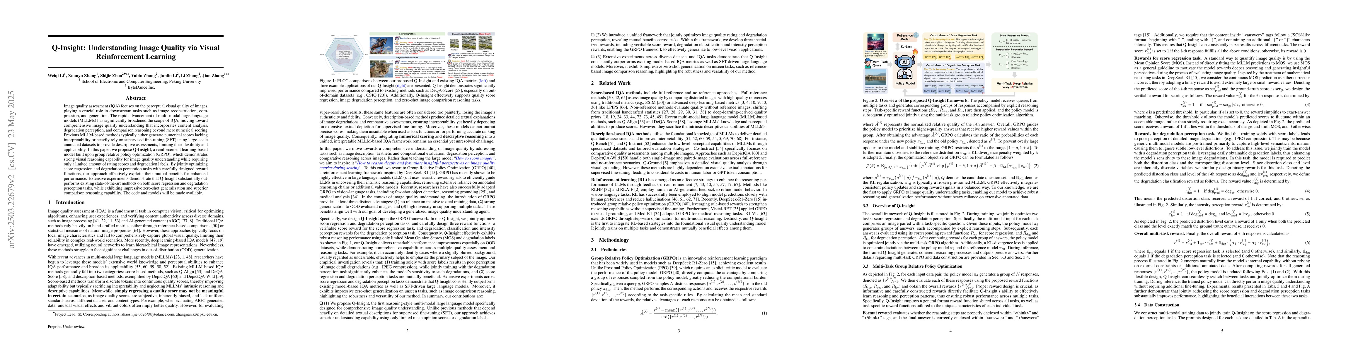 Thumbnail for Q-Insight: Understanding Image Quality via Visual Reinforcement Learning