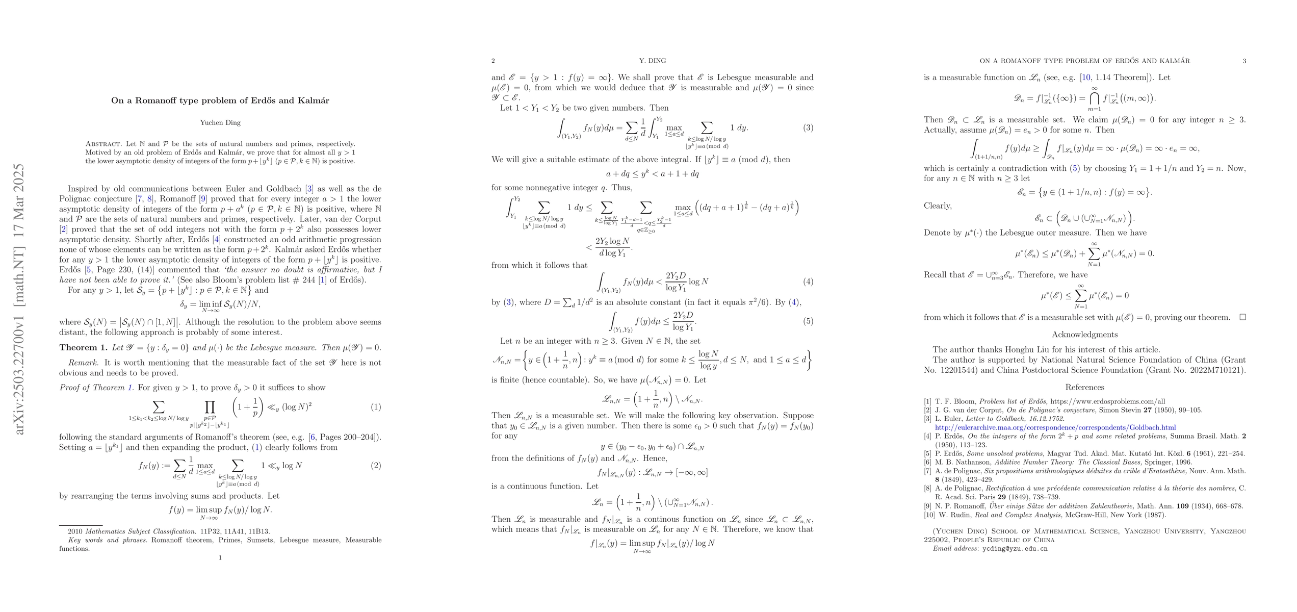 Thumbnail for On a Romanoff type problem of Erdős and Kalmár