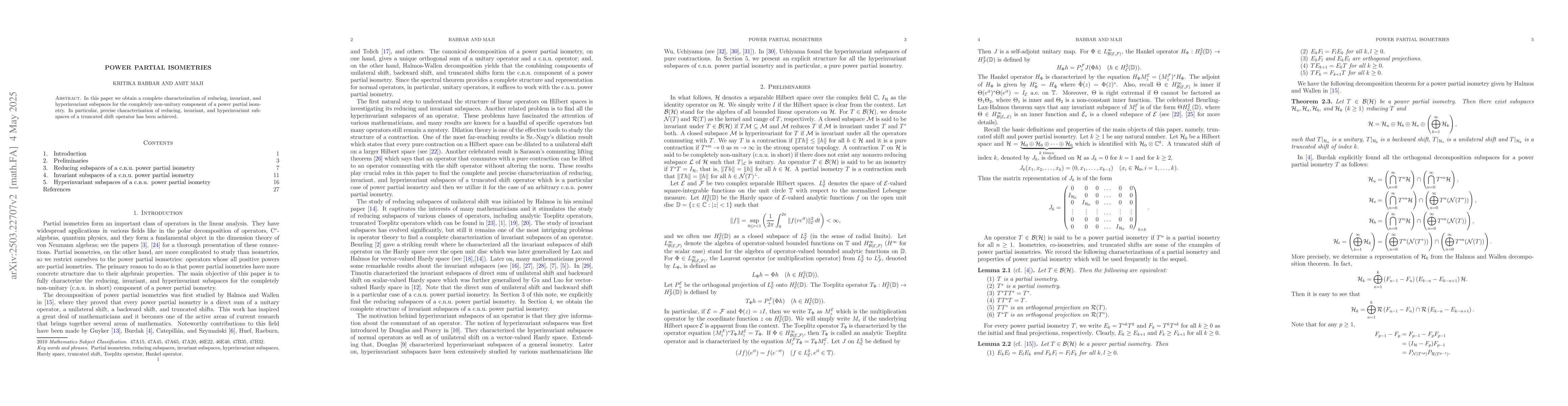 Thumbnail for Power partial isometries
