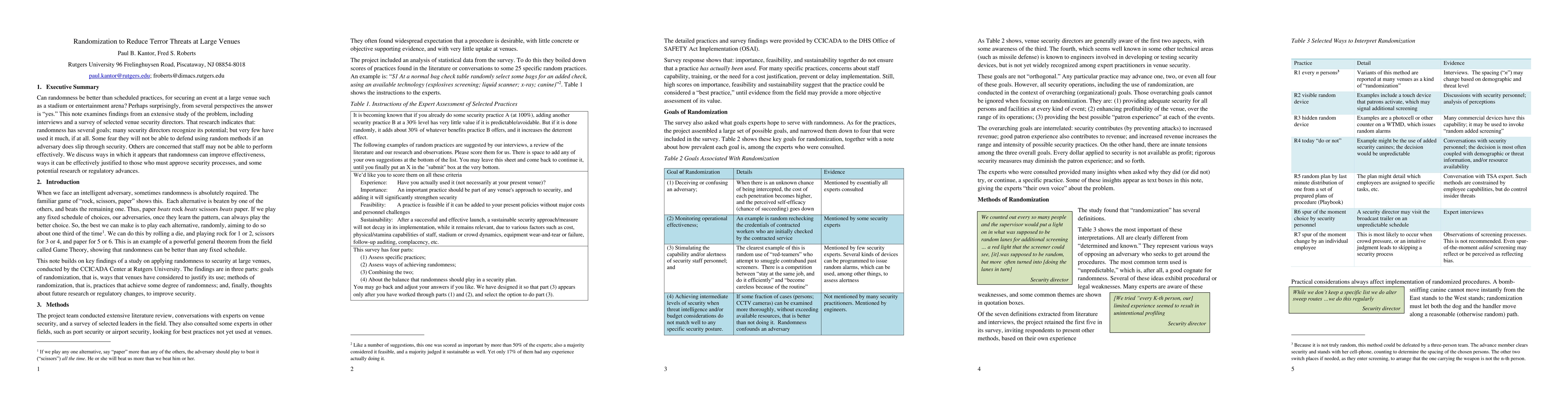 Thumbnail for Randomization to Reduce Terror Threats at Large Venues