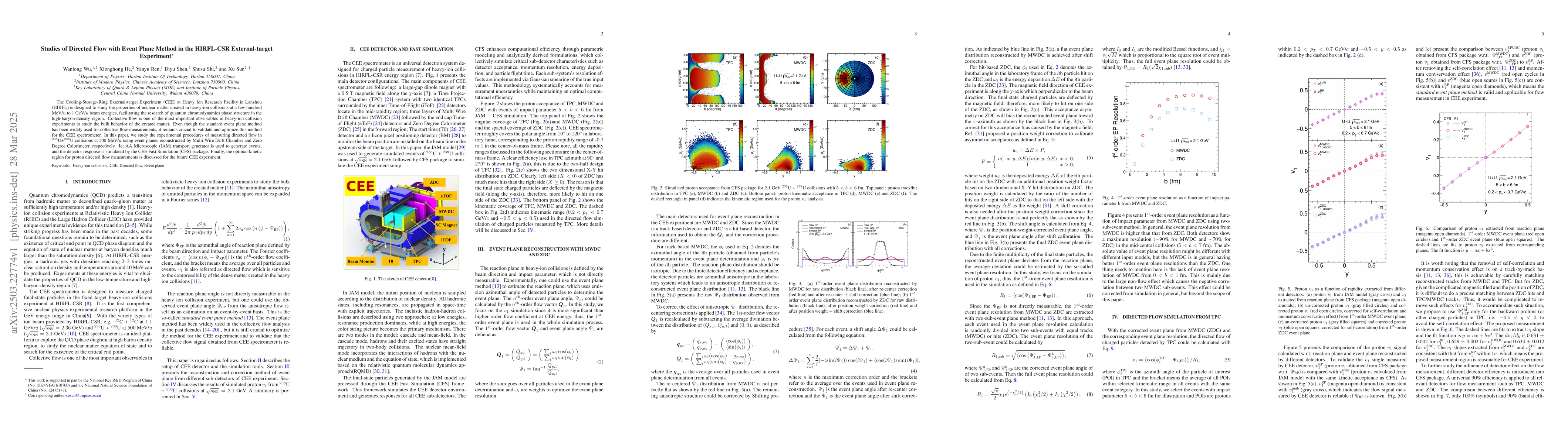 Thumbnail for Studies of Directed Flow with Event Plane Method in the HIRFL-CSR
  External-target Experiment