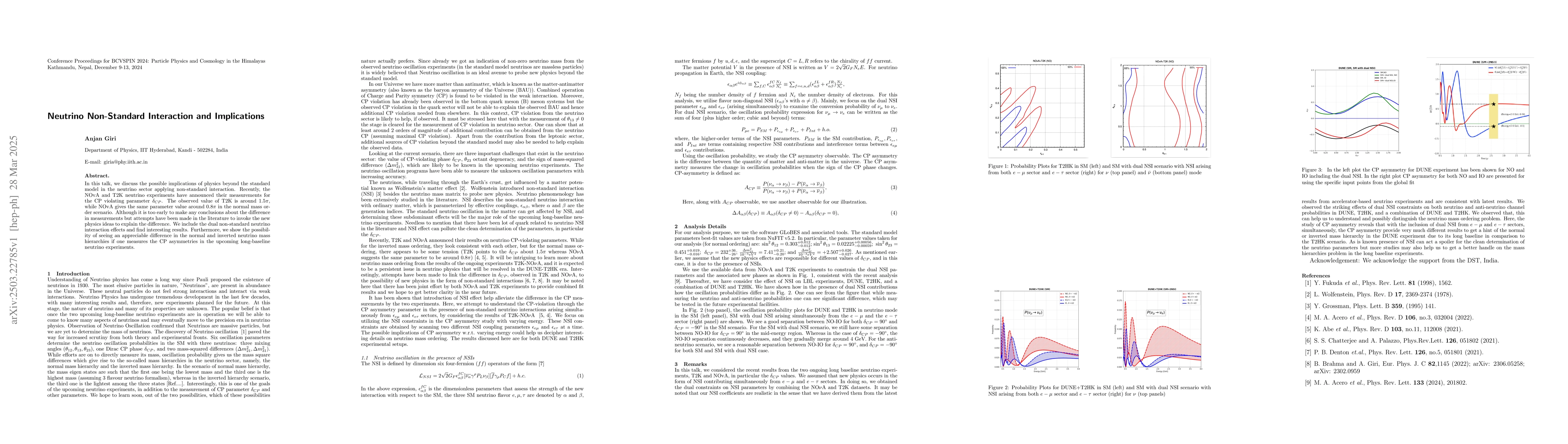 Thumbnail for Neutrino Non-Standard Interaction and Implications