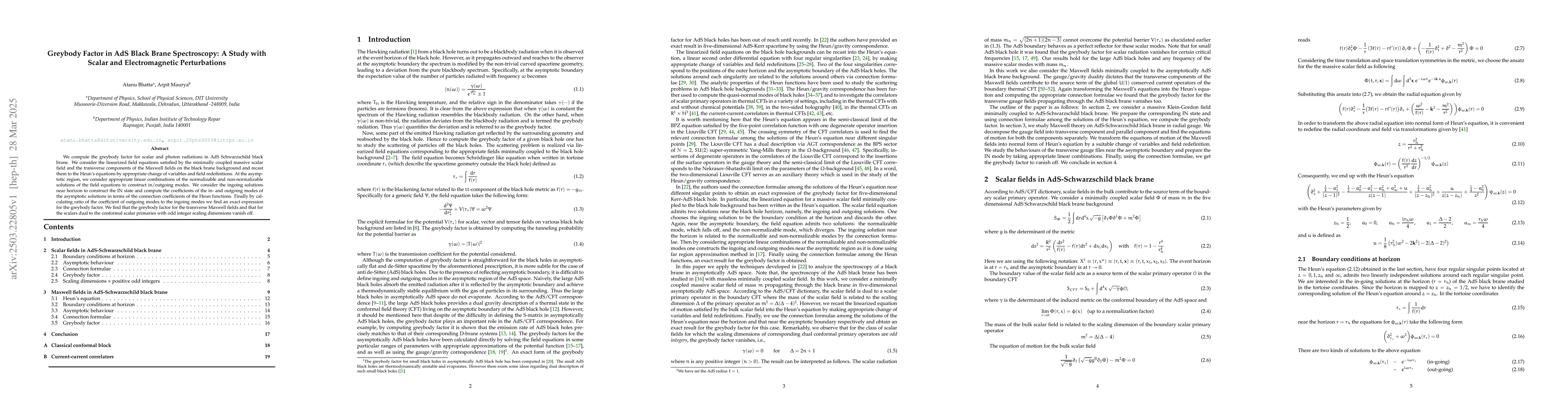 Thumbnail for Greybody Factor in AdS Black Brane Spectroscopy: A Study with Scalar and
  Electromagnetic Perturbations