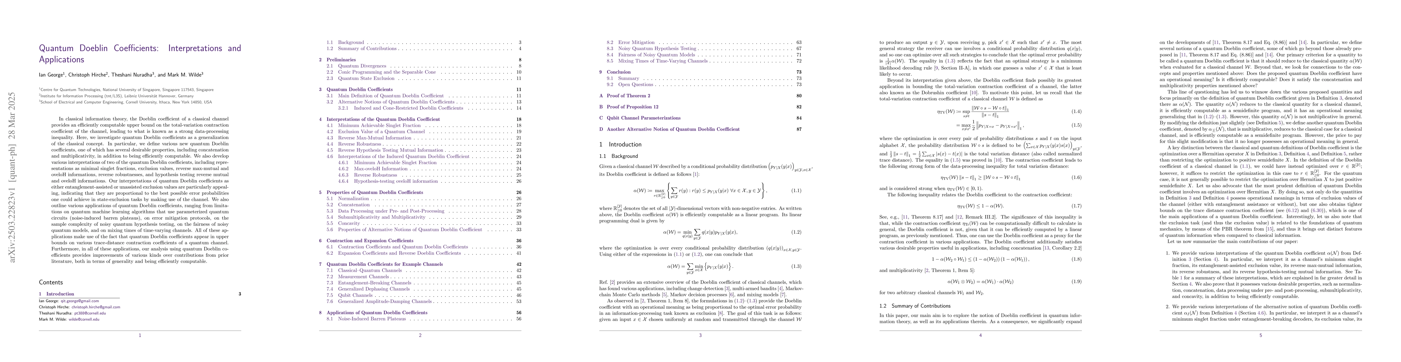 Thumbnail for Quantum Doeblin Coefficients: Interpretations and Applications