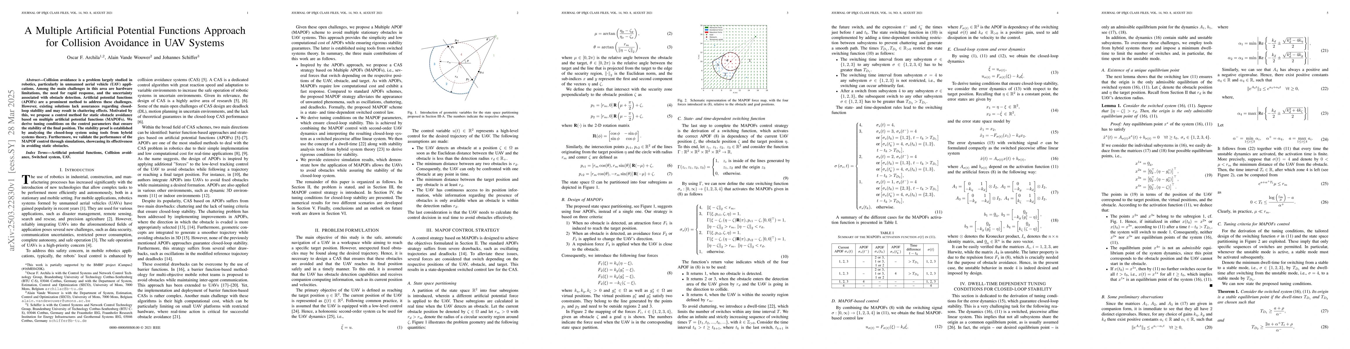 Thumbnail for A Multiple Artificial Potential Functions Approach for Collision
  Avoidance in UAV Systems