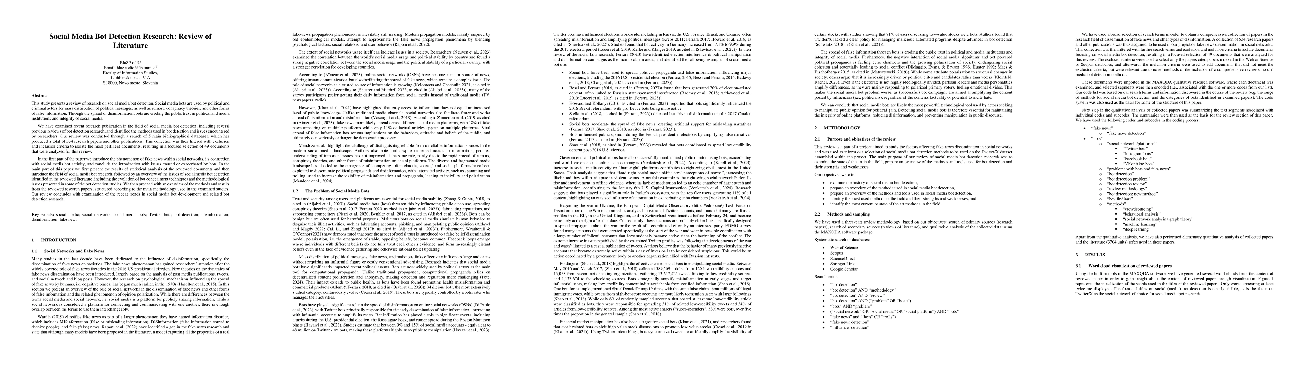 Thumbnail for Social Media Bot Detection Research: Review of Literature