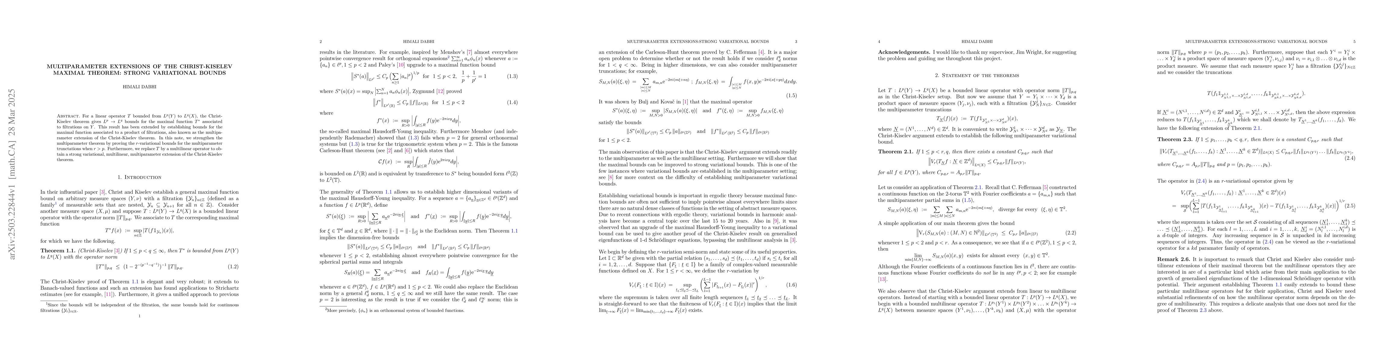 Thumbnail for Multiparameter extensions of the Christ-Kiselev maximal theorem: strong
  variational bounds
