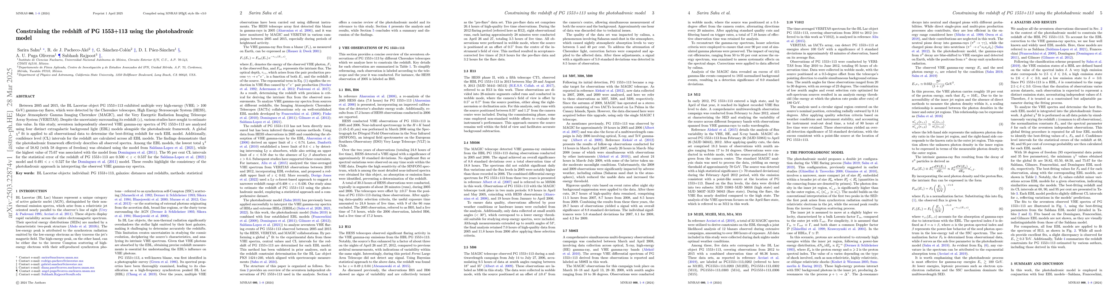 Thumbnail for Constraining the redshift of PG 1553+113 using the photohadronic model