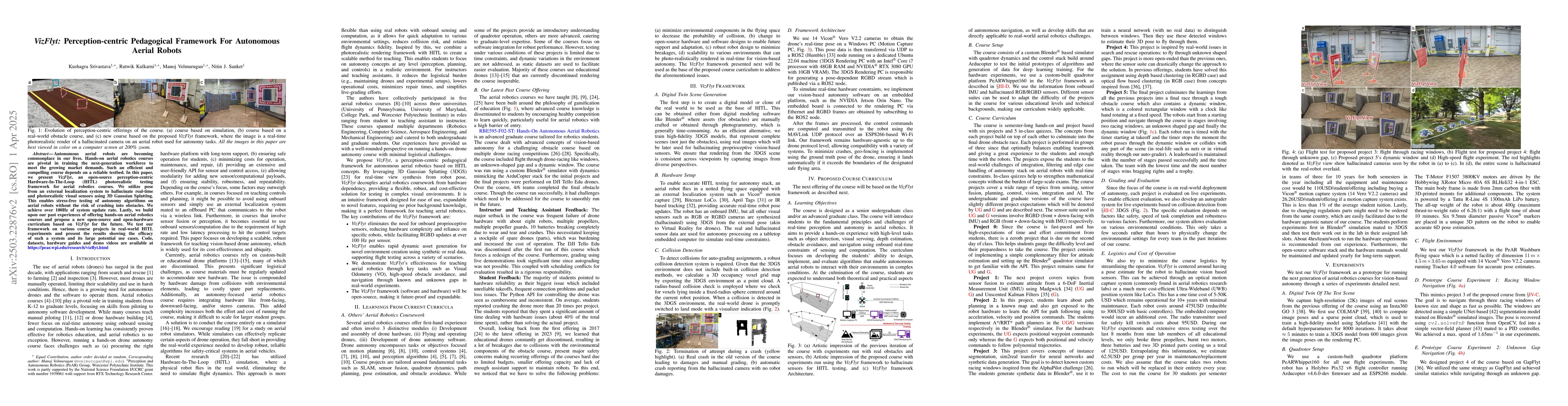Thumbnail for VizFlyt: Perception-centric Pedagogical Framework For Autonomous Aerial
  Robots