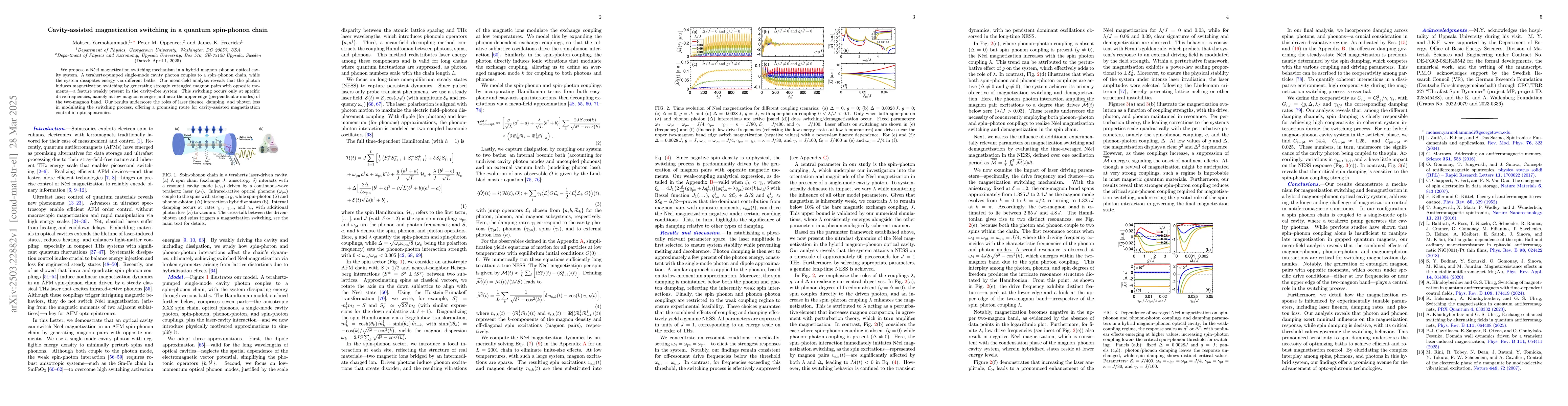 Thumbnail for Cavity-assisted magnetization switching in a quantum spin-phonon chain