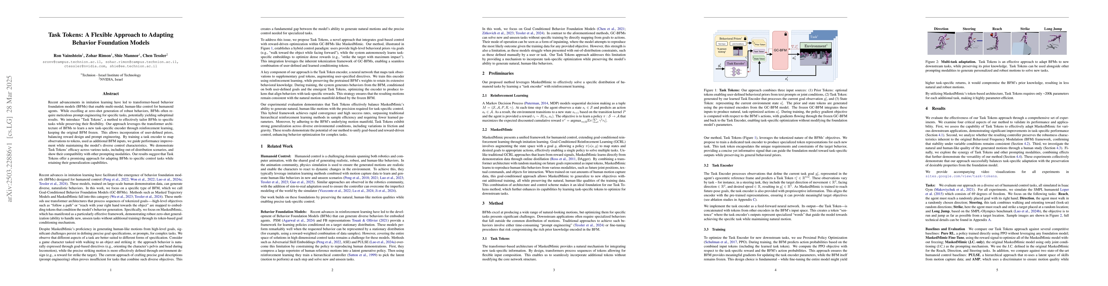 Thumbnail for Task Tokens: A Flexible Approach to Adapting Behavior Foundation Models