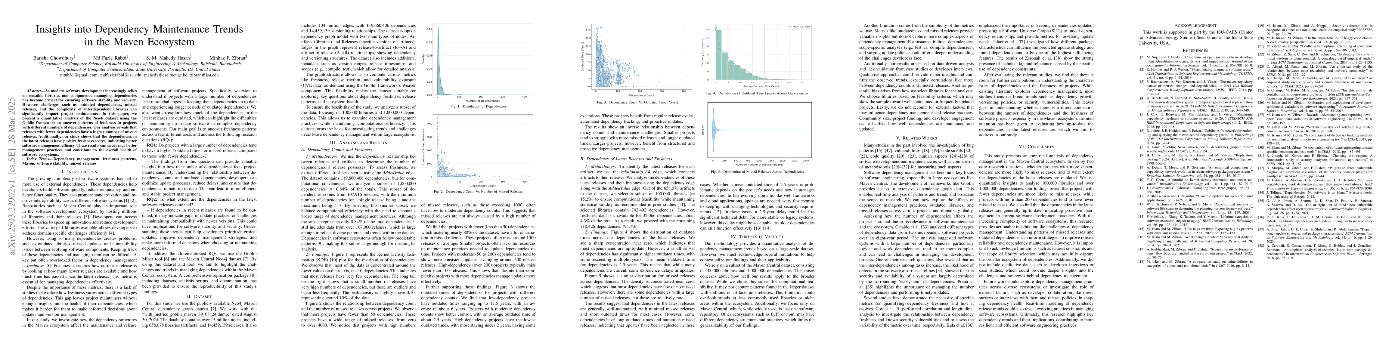 Thumbnail for Insights into Dependency Maintenance Trends in the Maven Ecosystem