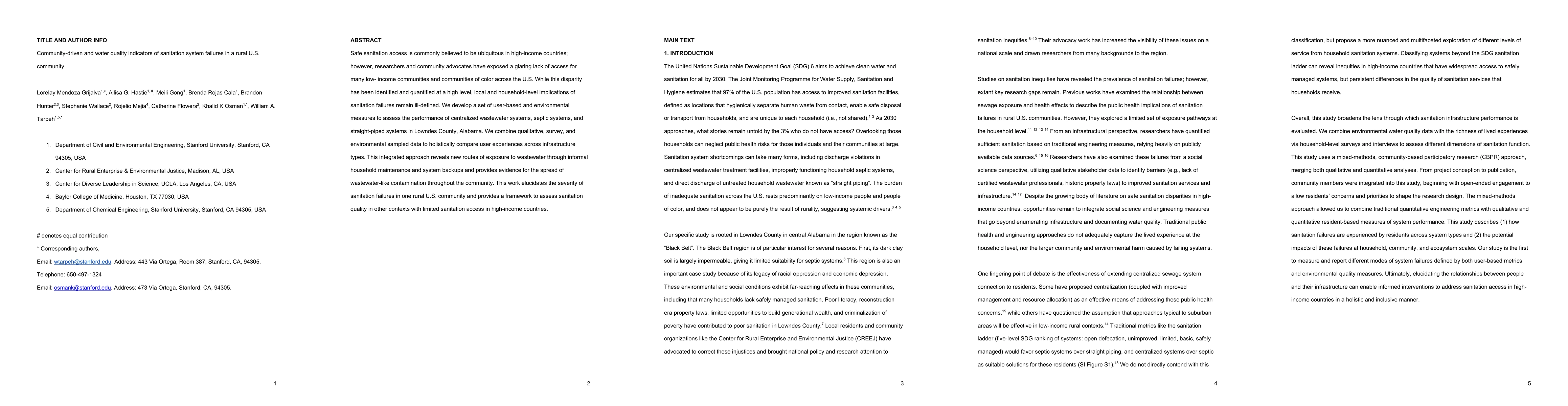 Thumbnail for Community-driven and water quality indicators of sanitation system
  failures in a rural U.S. community