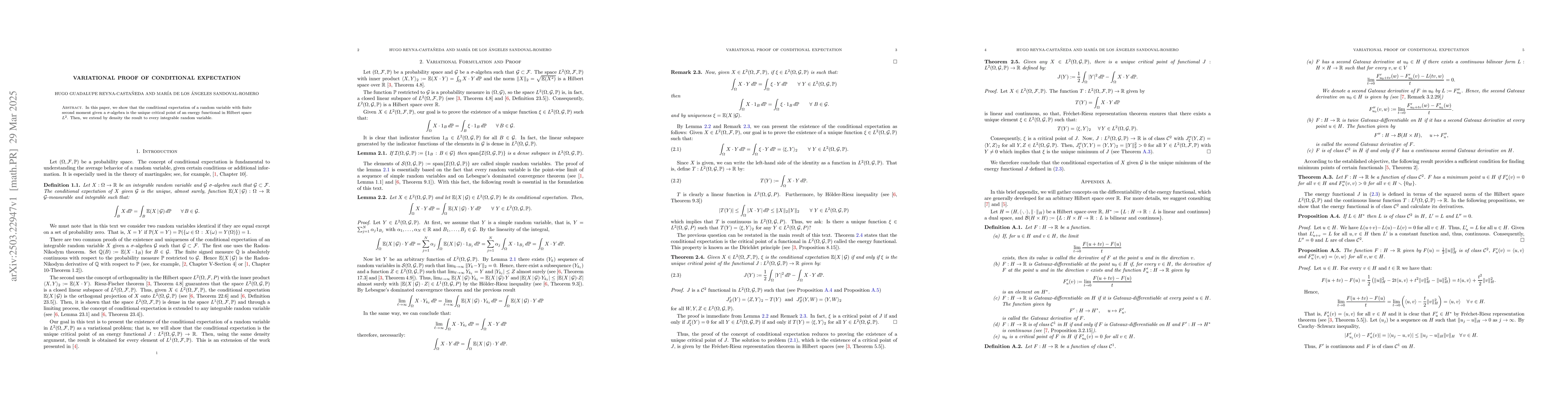 Thumbnail for Variational proof of conditional expectations