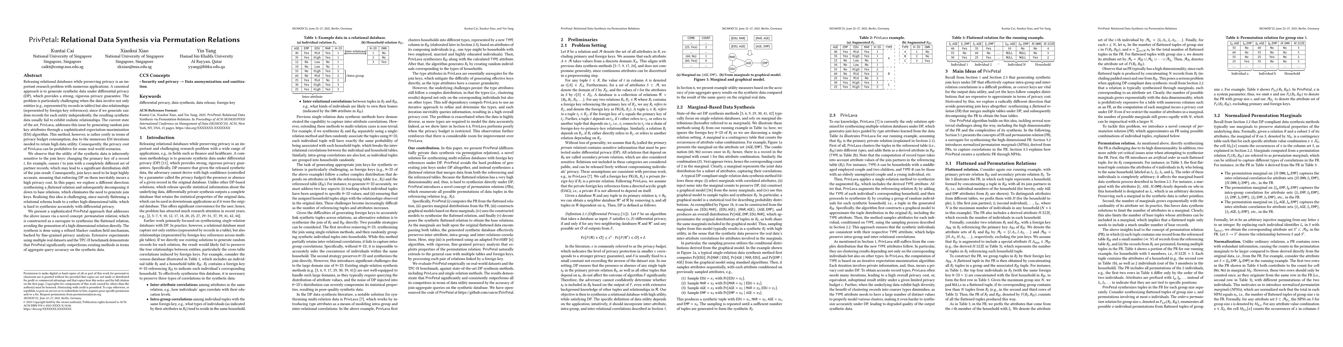 Thumbnail for PrivPetal: Relational Data Synthesis via Permutation Relations