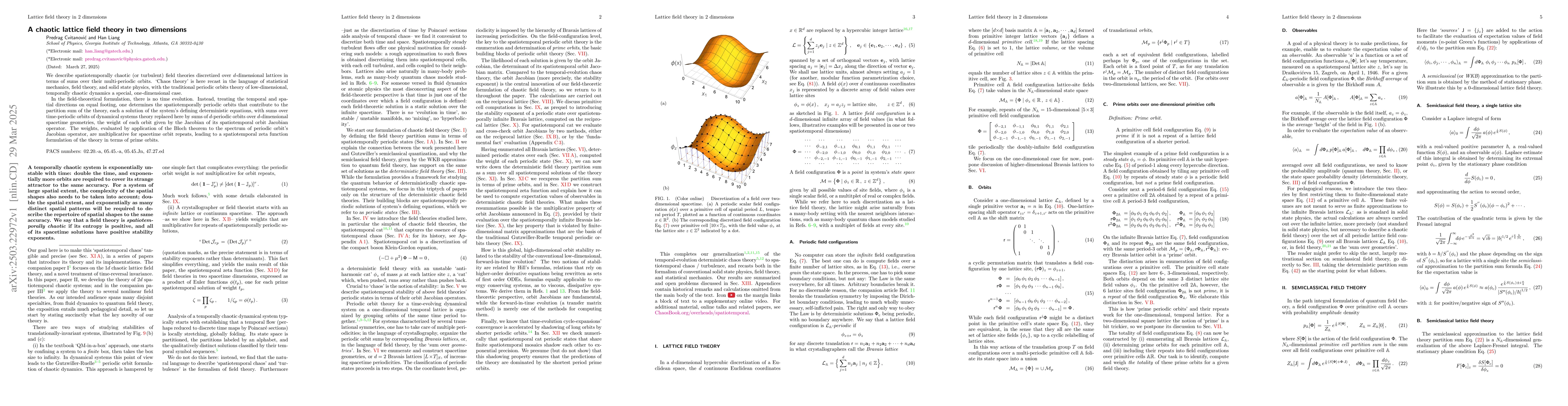 Thumbnail for A chaotic lattice field theory in two dimensions