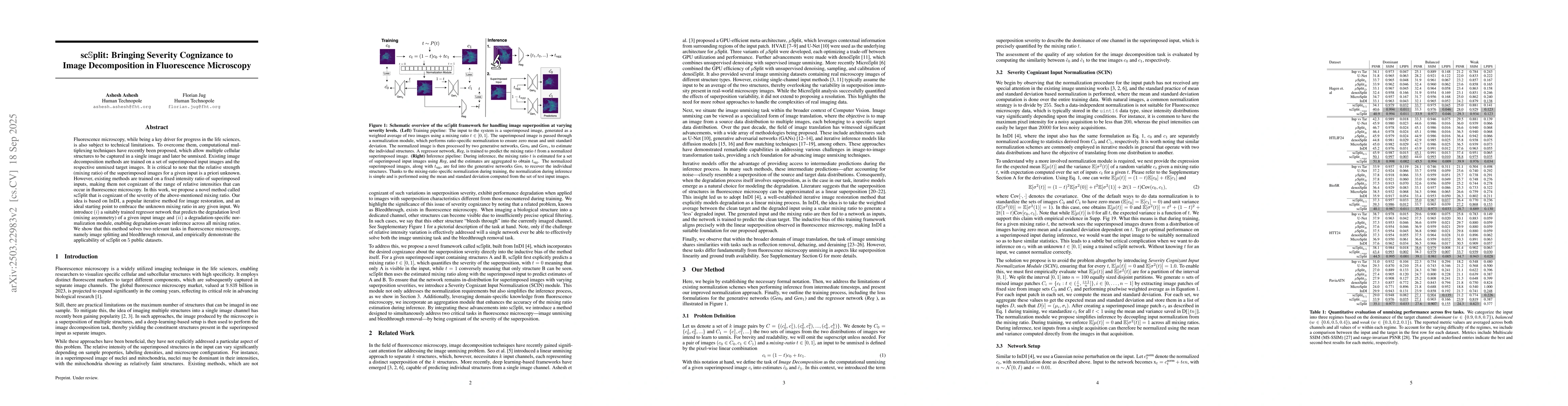Thumbnail for scSplit: Bringing Severity Cognizance to Image Decomposition in
  Fluorescence Microscopy