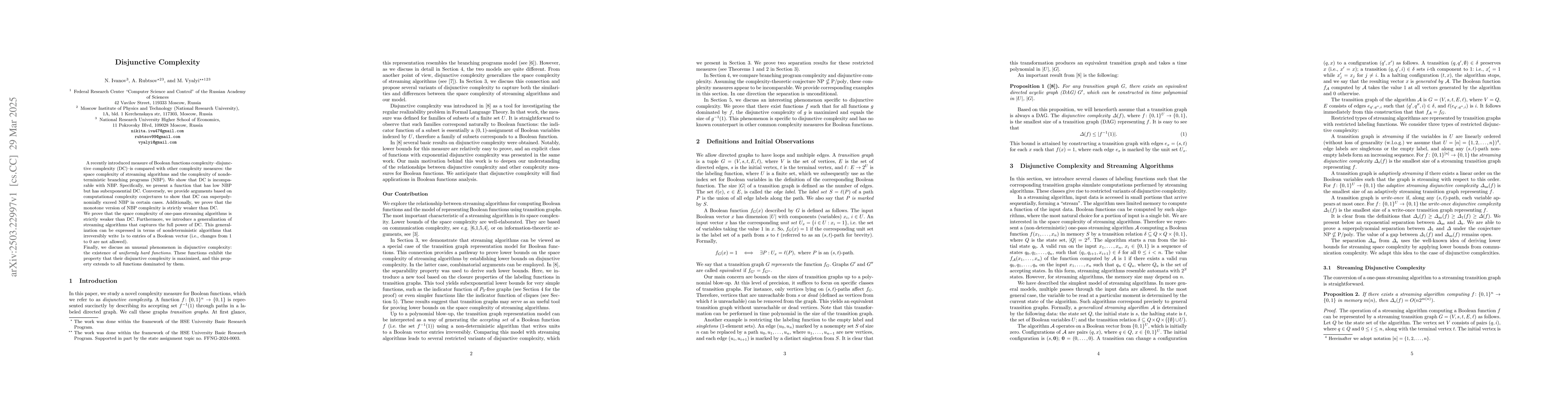 Thumbnail for Disjunctive Complexity