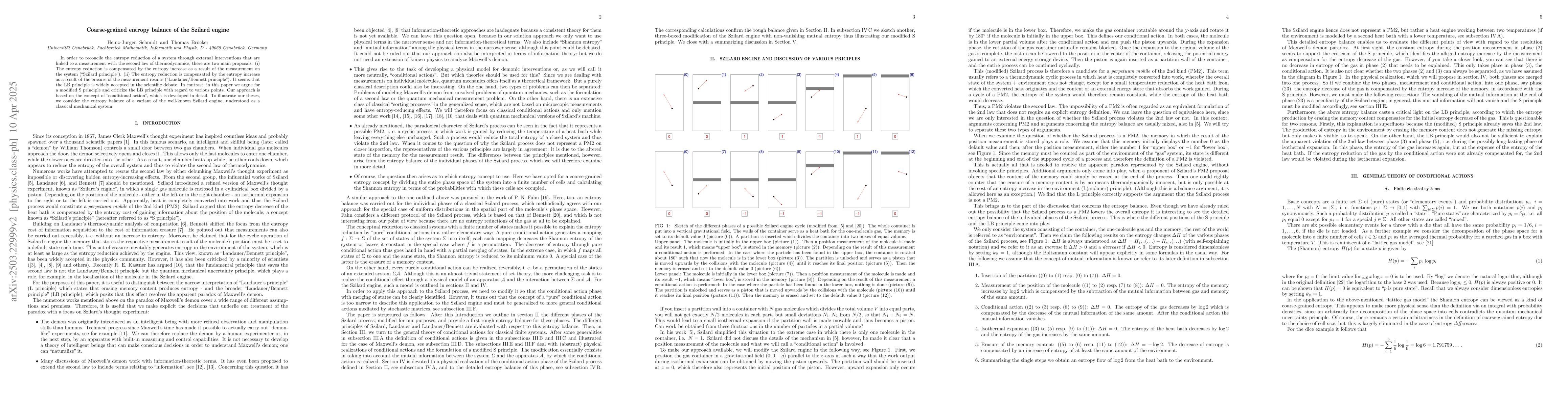 Thumbnail for Coarse-grained entropy balance of the Szilard engine