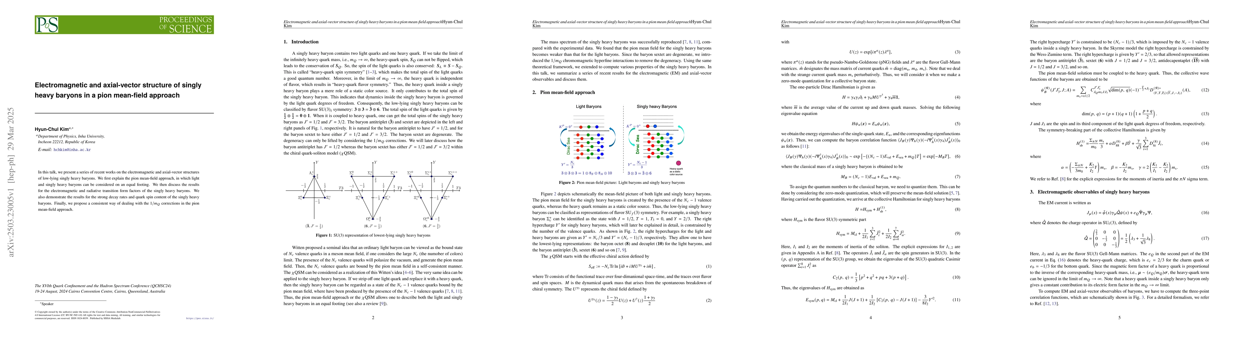 Thumbnail for Electromagnetic and axial-vector structure of singly heavy baryons in a
  pion mean-field approach