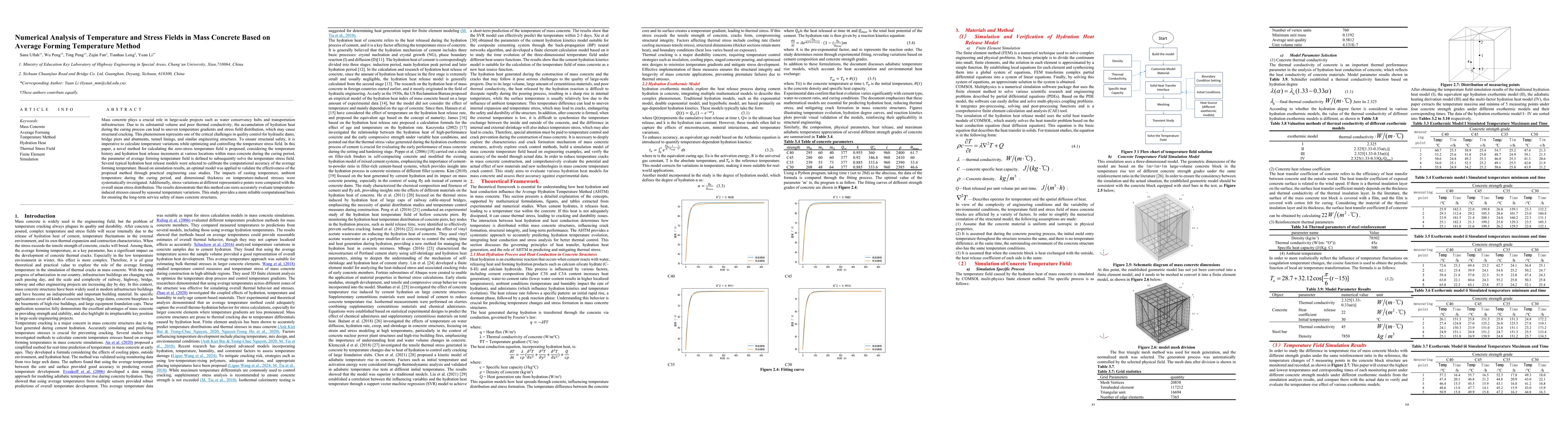 Thumbnail for Numerical Analysis of Temperature and Stress Fields in Mass Concrete
  Based on Average Forming Temperature Method