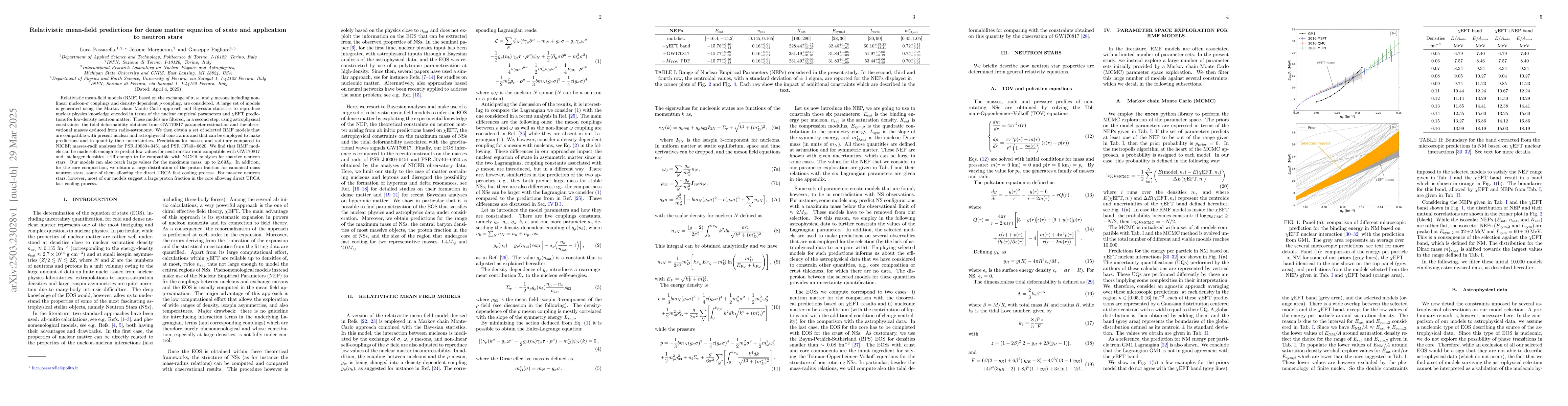 Thumbnail for Relativistic mean-field predictions for dense matter equation of state
  and application to neutron stars