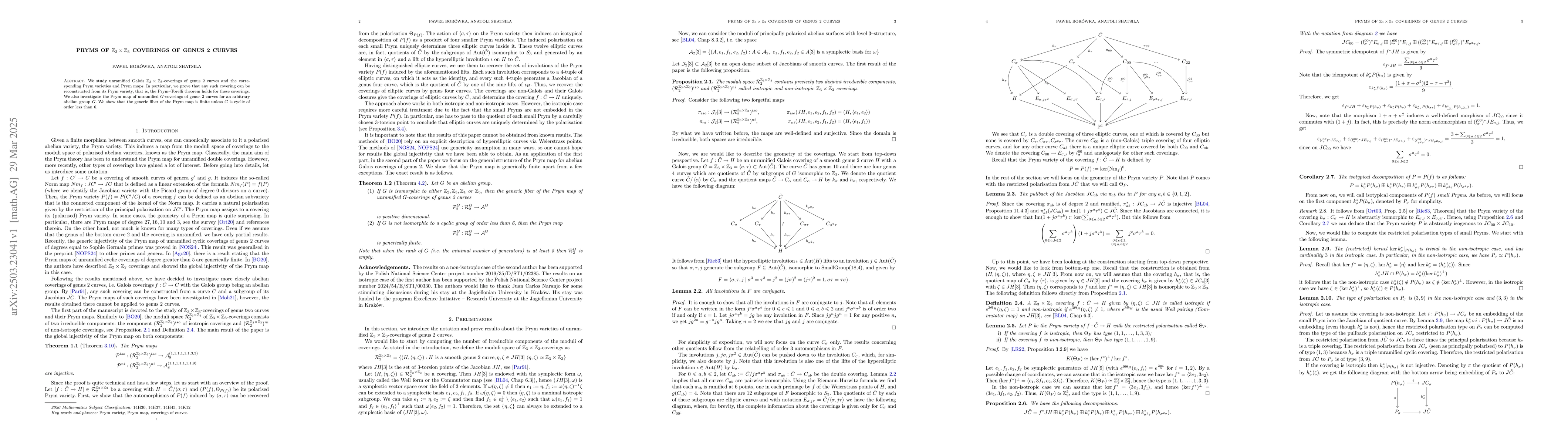 Thumbnail for Pryms of $\mathbb{Z}_3\times\mathbb{Z}_3$ coverings of genus 2 curves
