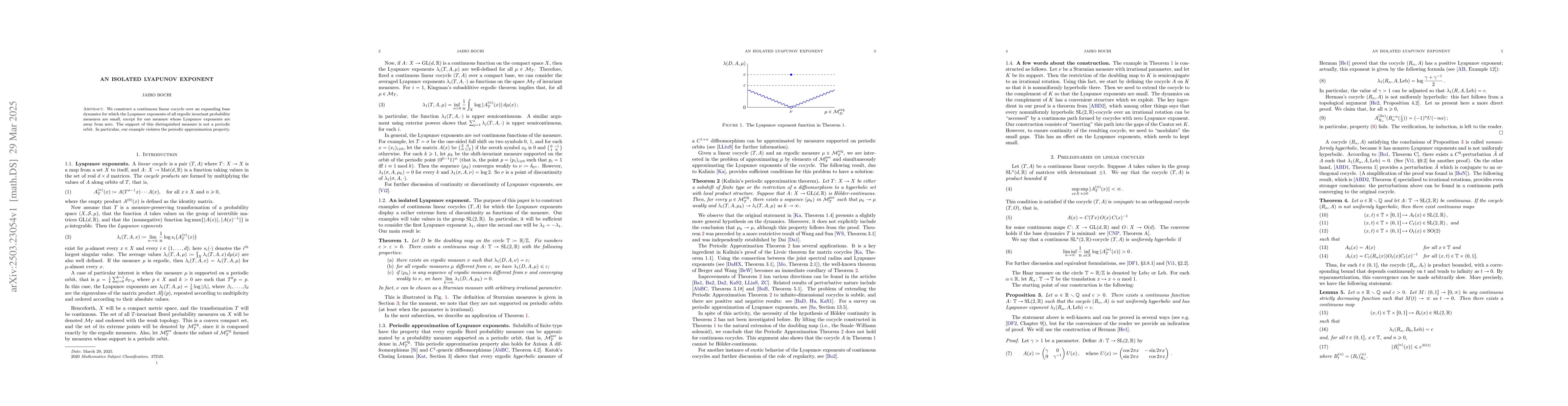 Thumbnail for An isolated Lyapunov exponent