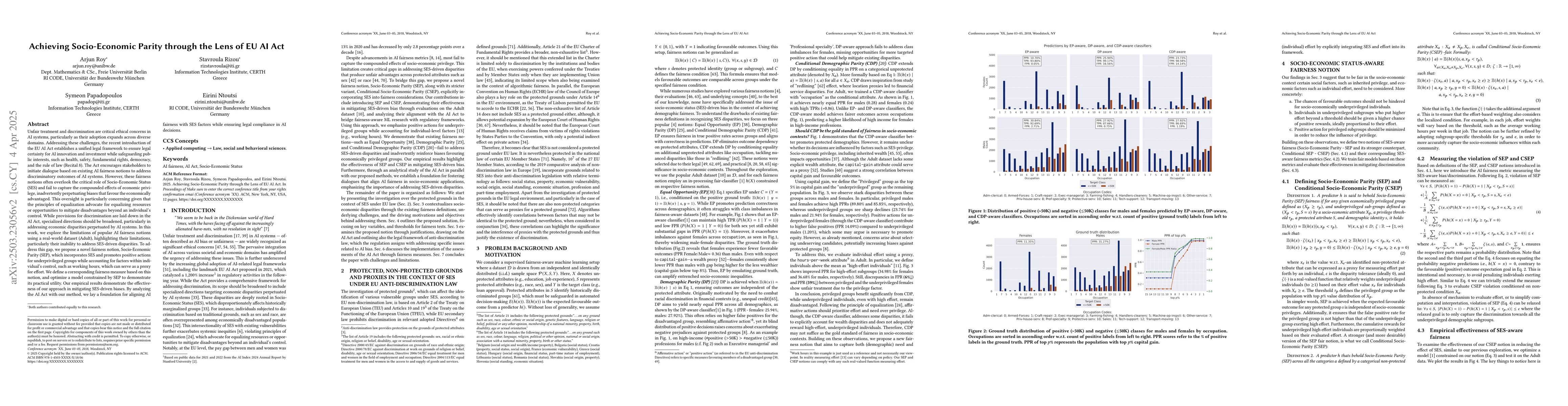 Thumbnail for Achieving Socio-Economic Parity through the Lens of EU AI Act