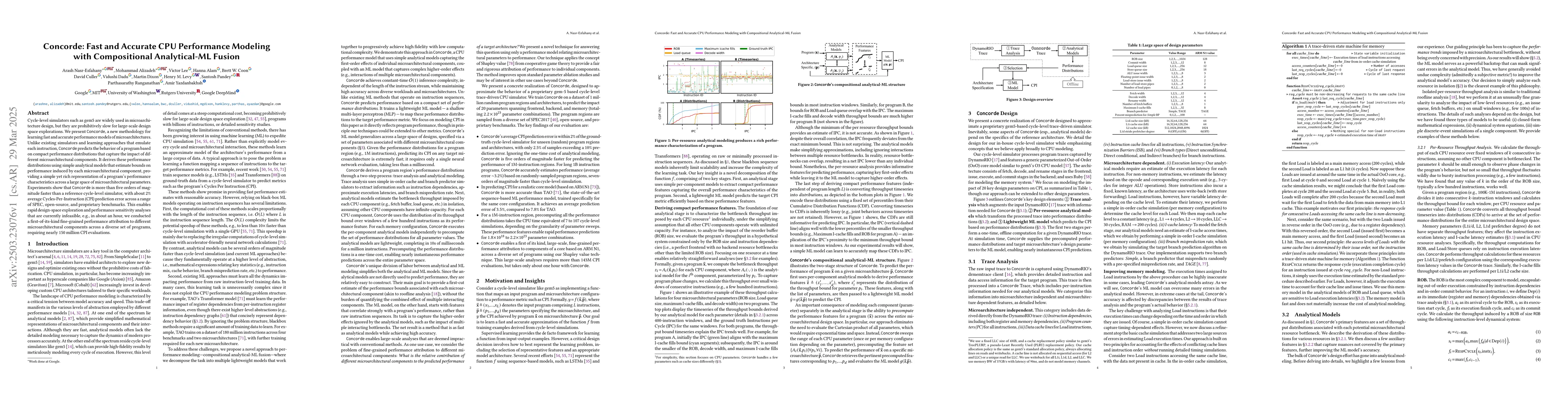 Thumbnail for Concorde: Fast and Accurate CPU Performance Modeling with Compositional
  Analytical-ML Fusion