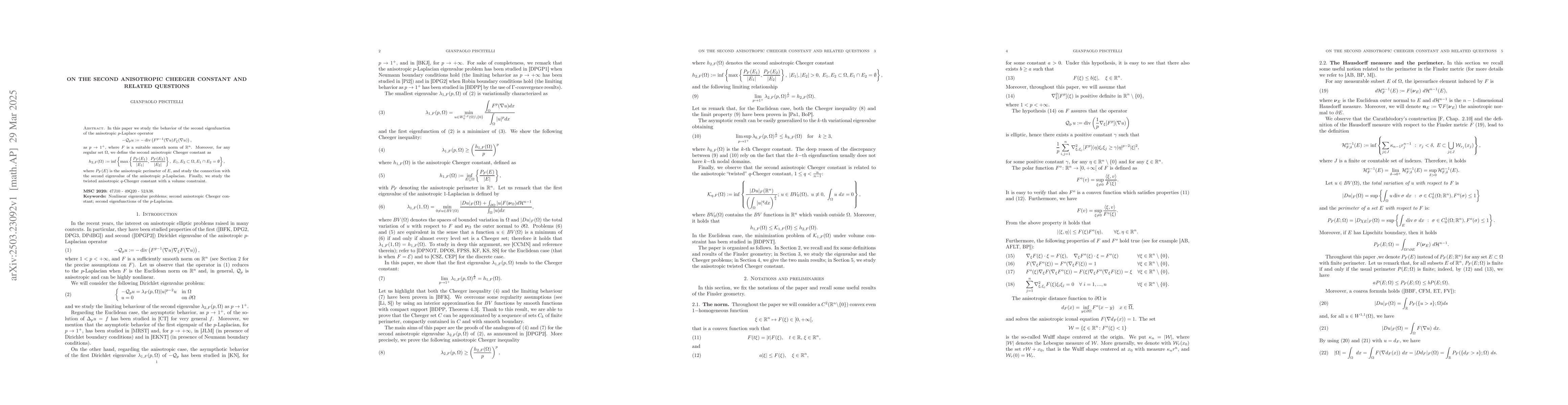 Thumbnail for On the second anisotropic Cheeger constant and related questions