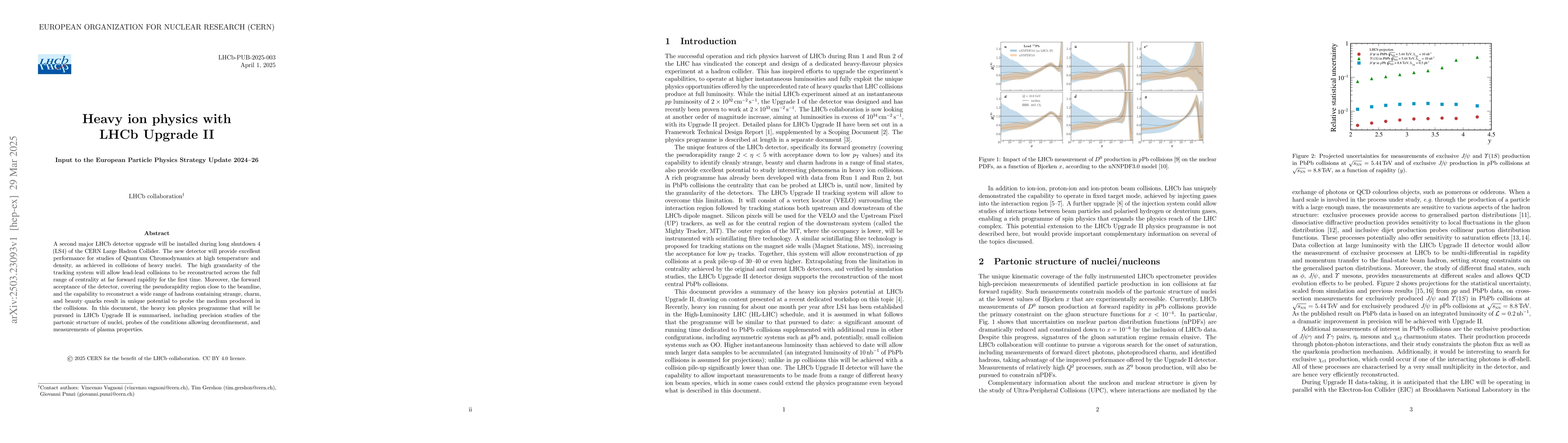 Thumbnail for Heavy ion physics with LHCb Upgrade II