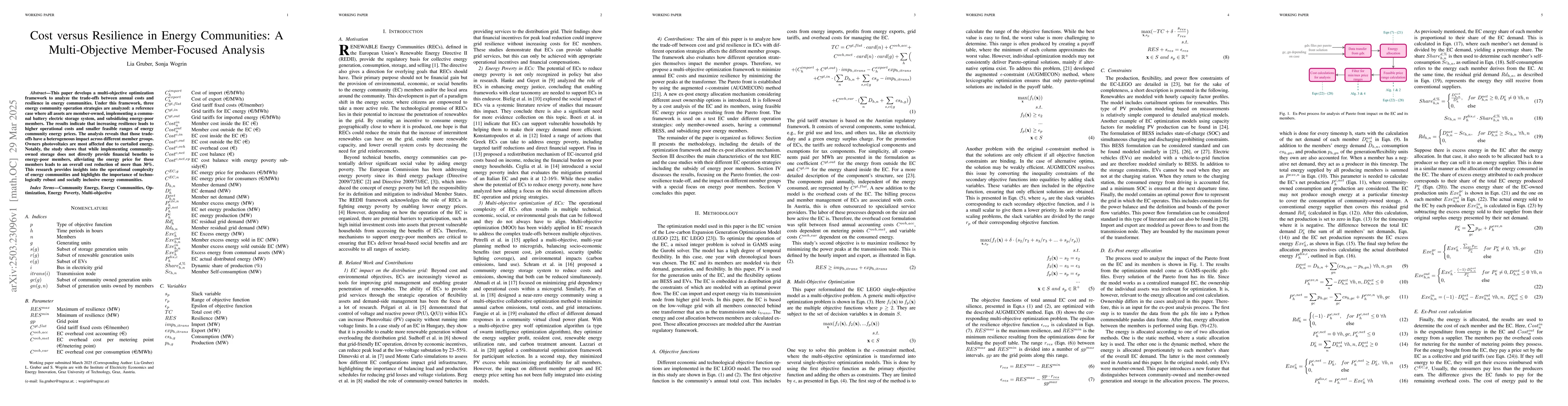 Thumbnail for Cost versus Resilience in Energy Communities: A Multi-Objective
  Member-Focused Analysis